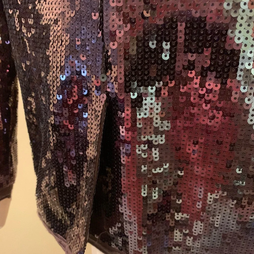 Chicos Shining Tuxe Sheron Jacket Timberglass. Sequins - Picture 4 of 15